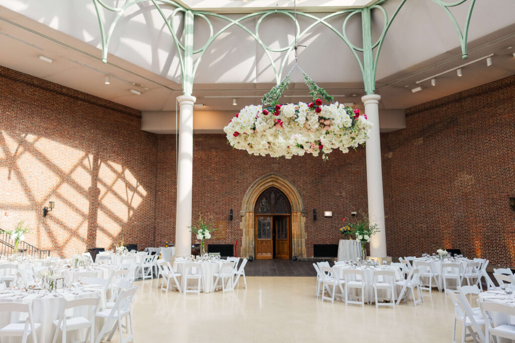 reception ballroom setup at the dayton art institute wedding 